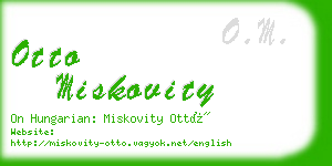 otto miskovity business card